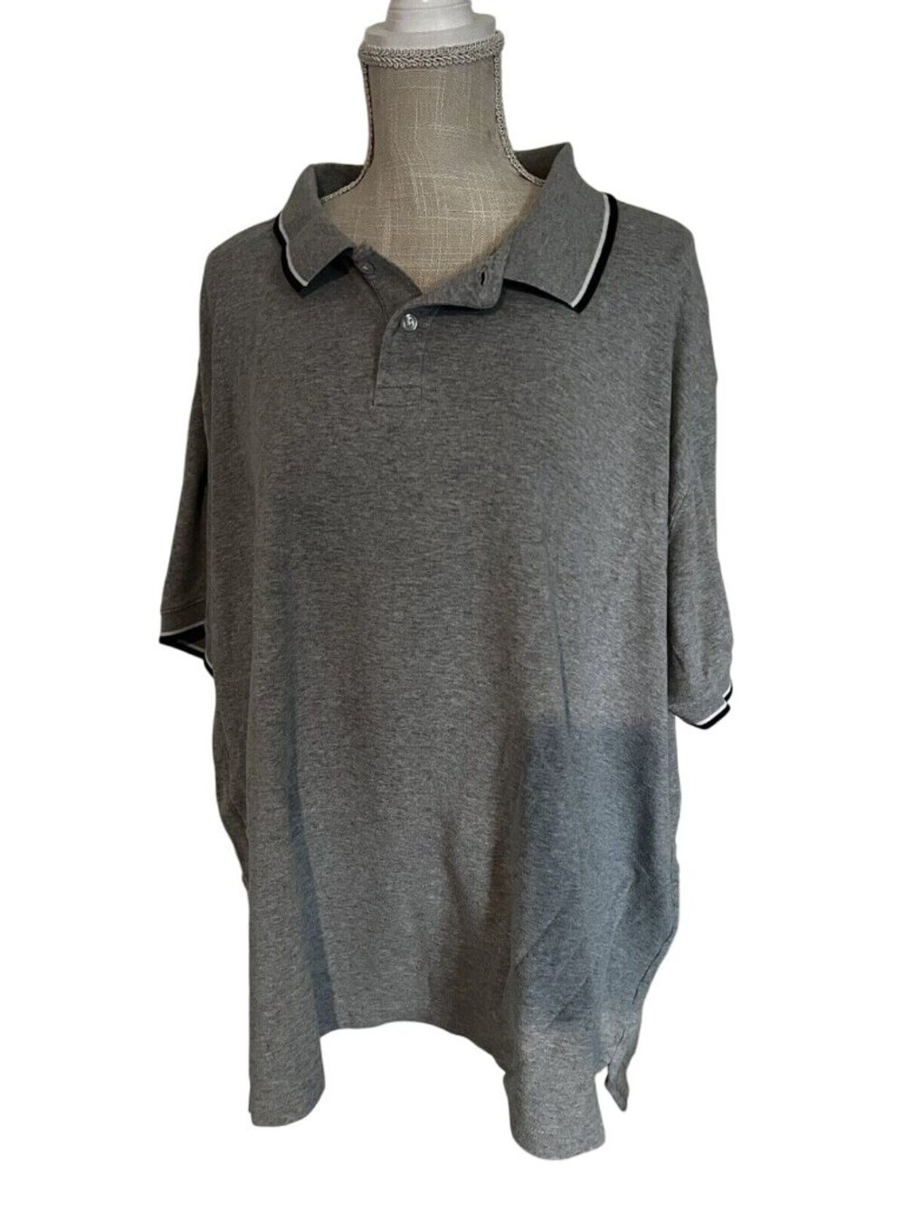 Simply Styled Gray Polo Shirt Mens Classic Fit Cotton Blend Comfortable 3XL